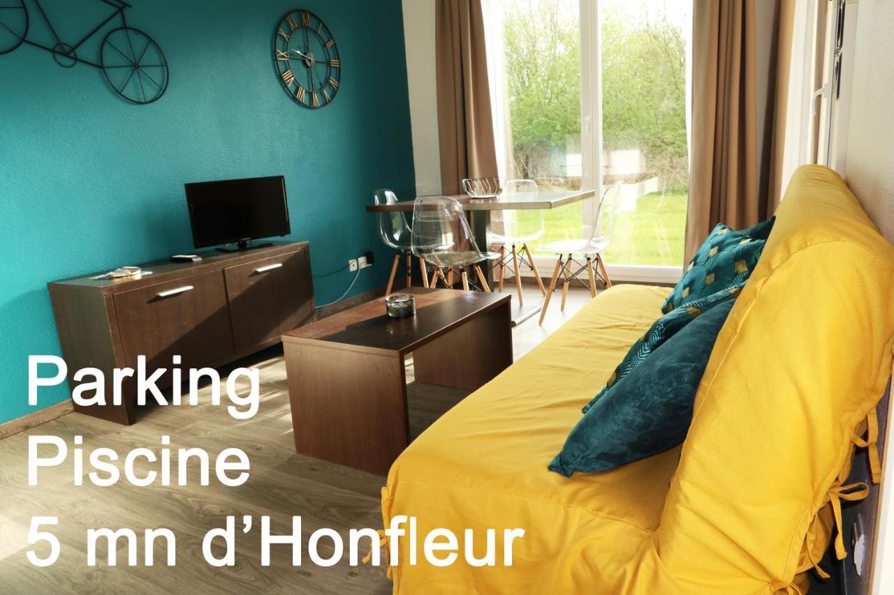 Charmant 2 Pieces Proche D Honfleur, Piscine En Saison, Parking Gratuit, Wifi Équemauville Extérieur photo